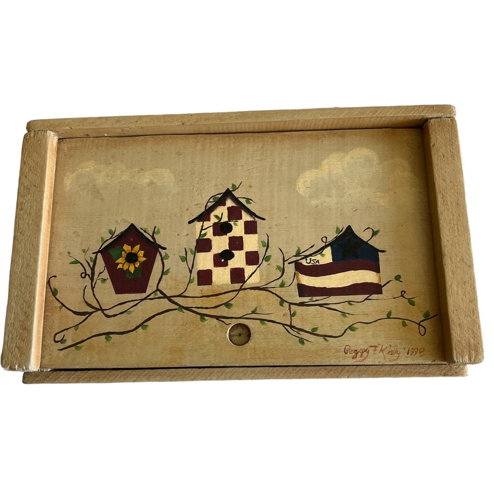 Hand painted Birdhouse Storage box